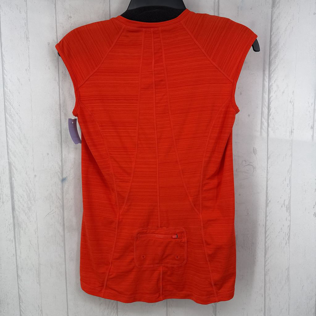 S half zip cap slv top