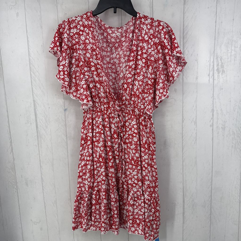 S flo print crossover s/s dress