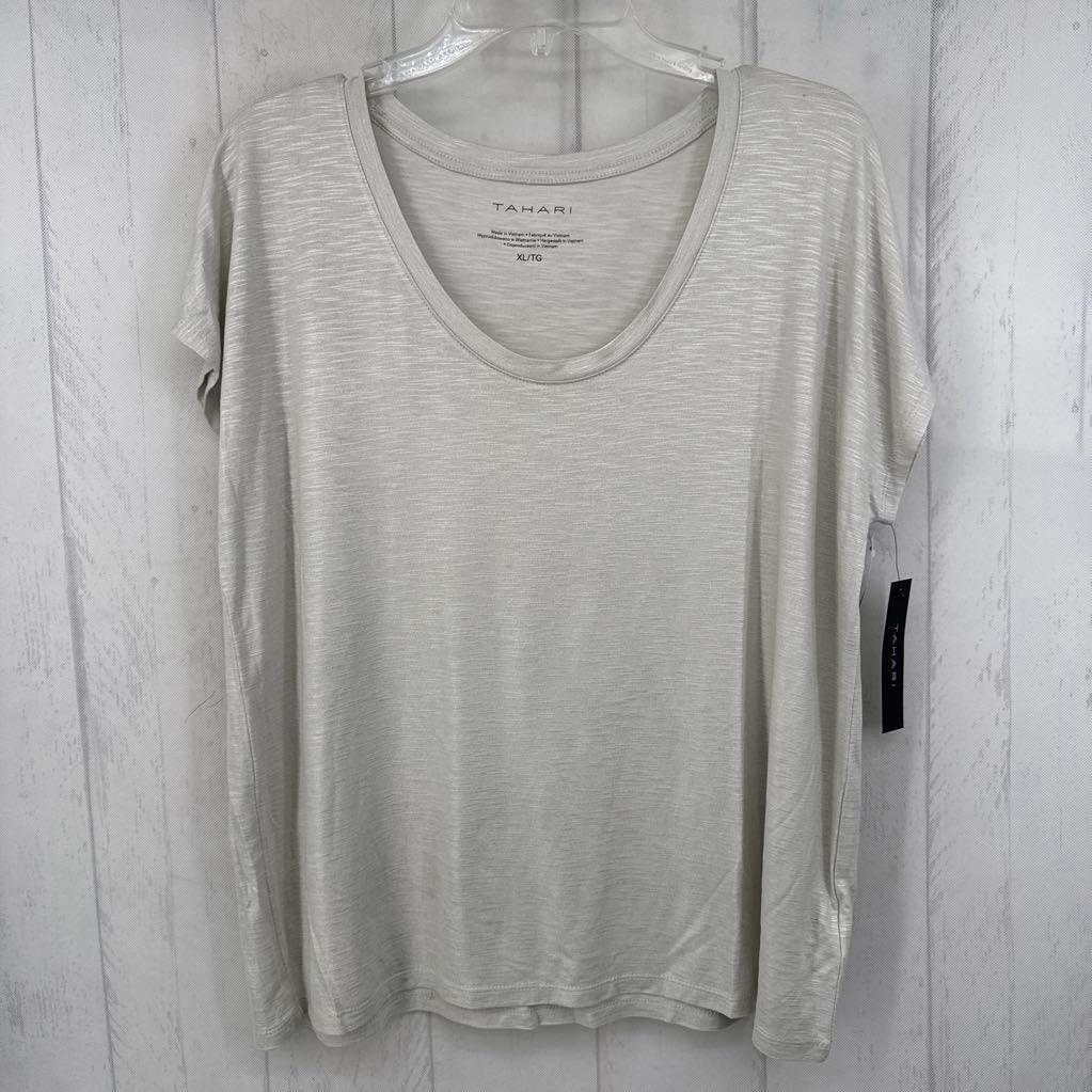 XL scoop neck cap slv top