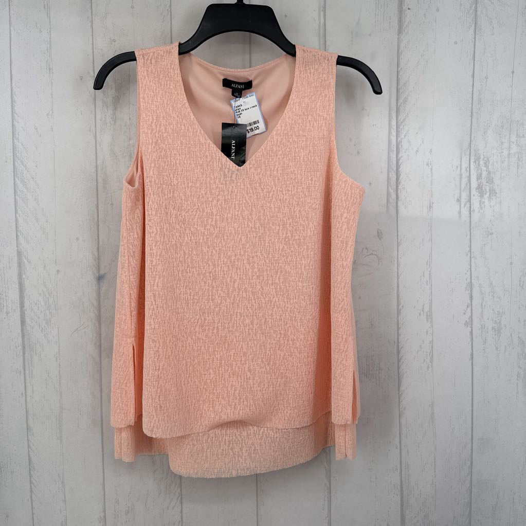 R49 XS lace v-neck layered hem tank