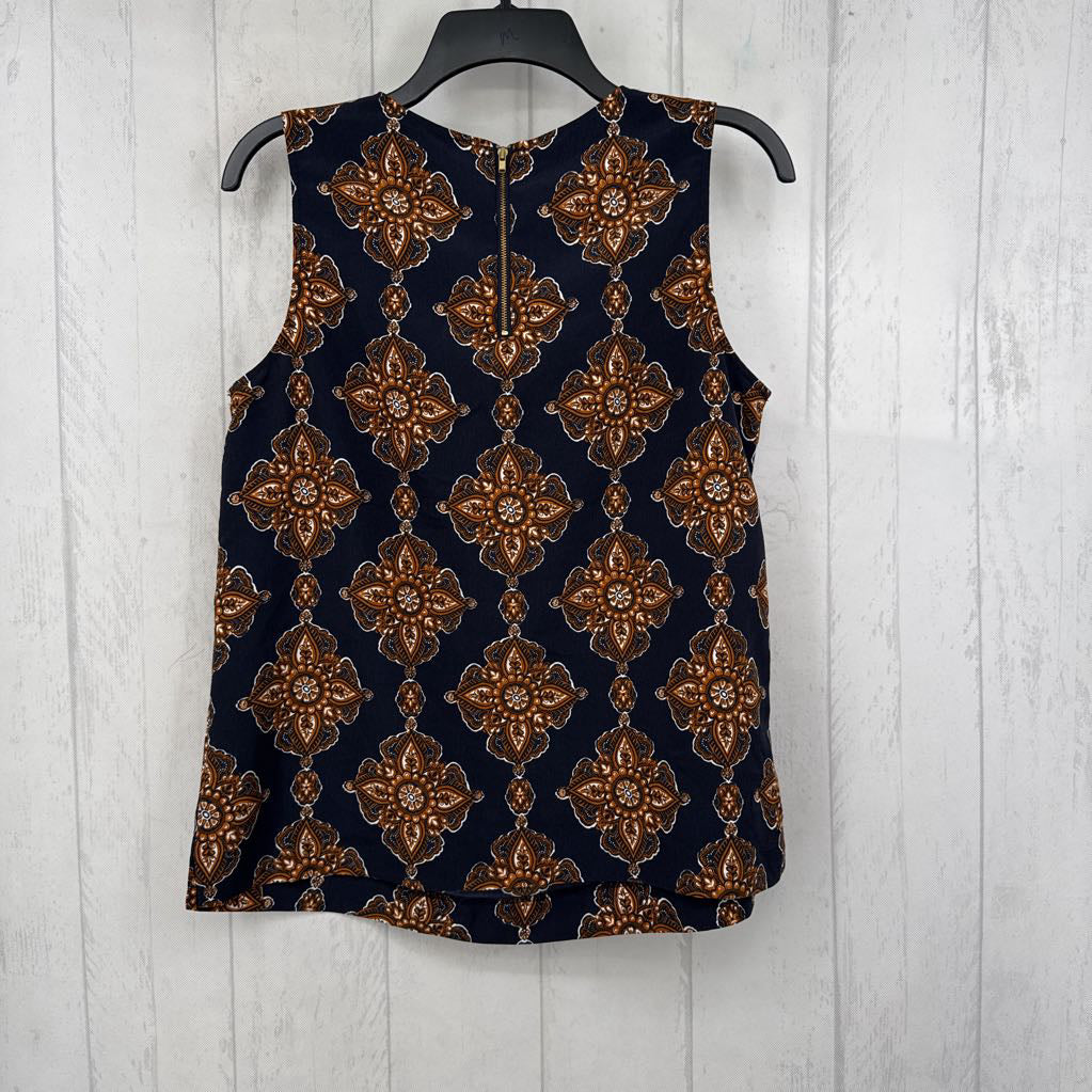 M medallion print embelished tank