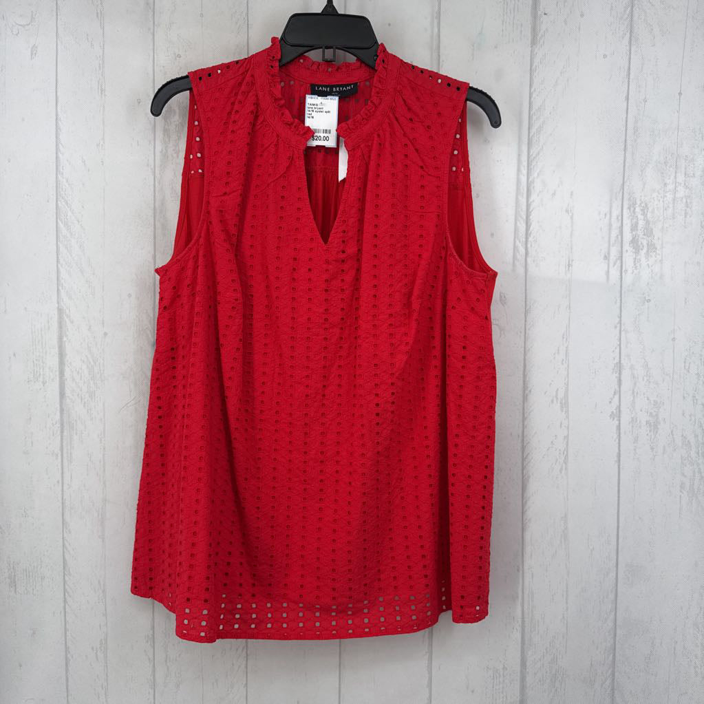 14/16 eyelet split neck tank