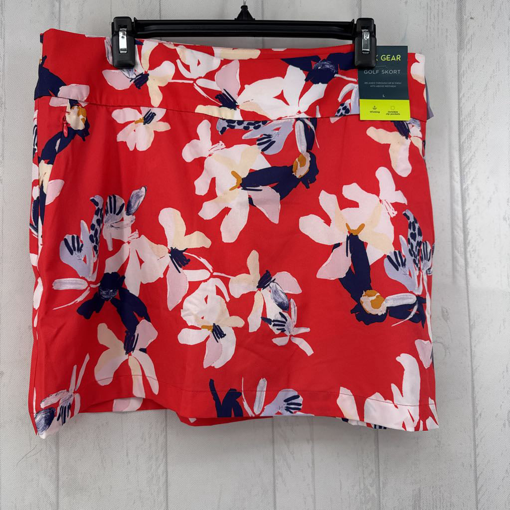 L flo print golf skort