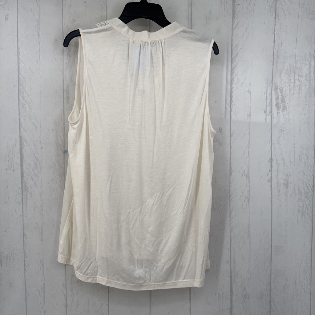 L smocked tie front hi-lo tank