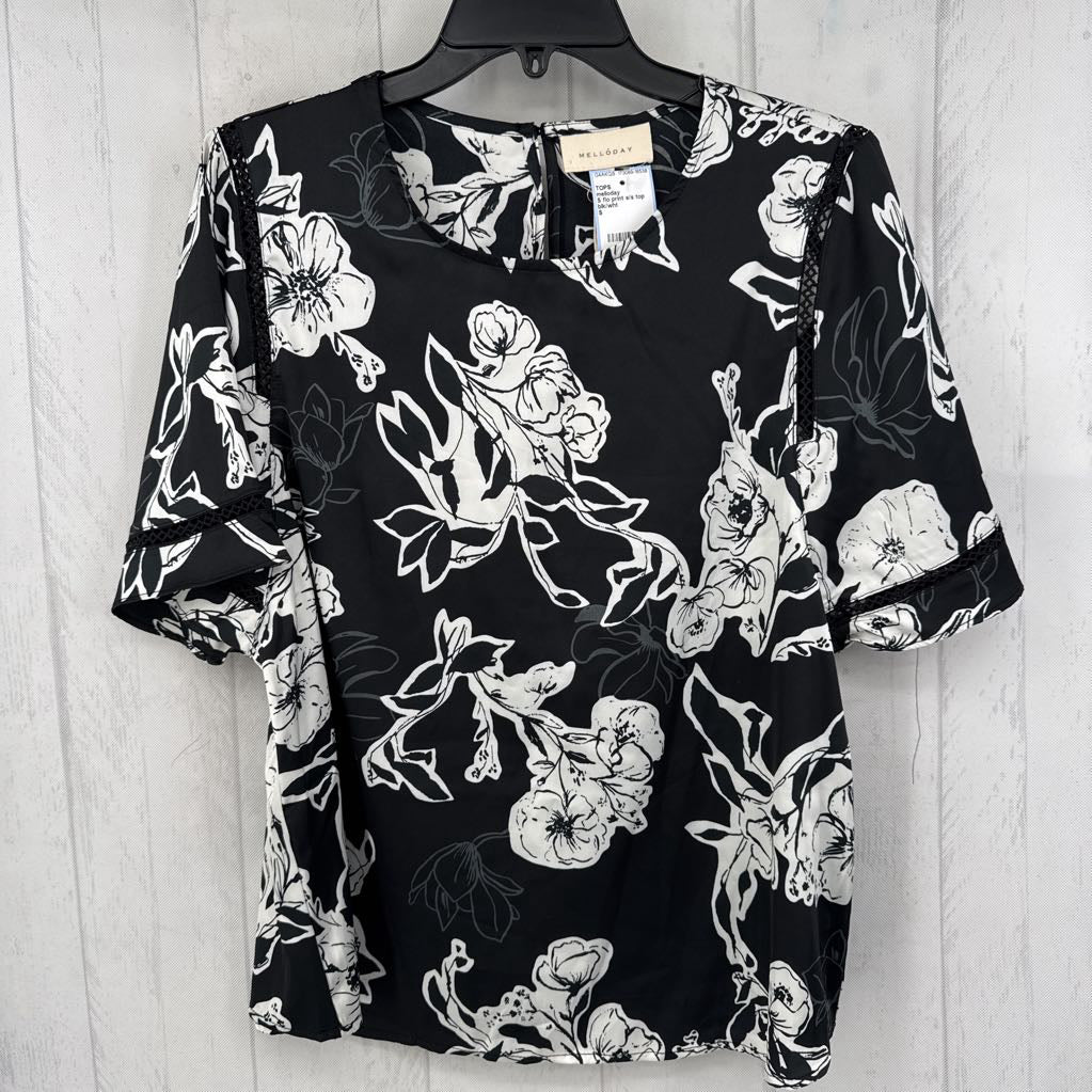 S flo print s/s top