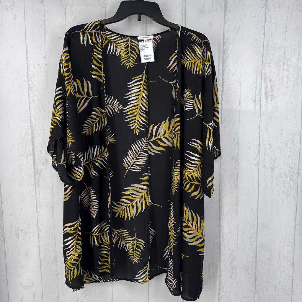 L/XL leaf print ruana
