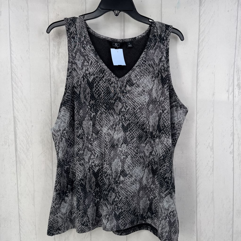 XL python print v-neck tank