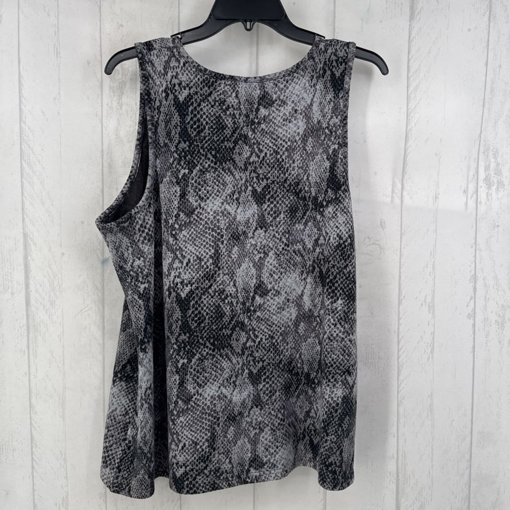 XL python print v-neck tank