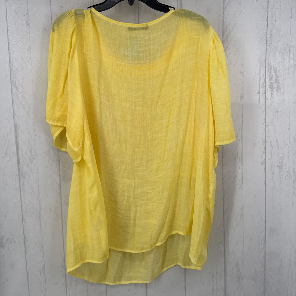 2X embroidered s/s peplum top