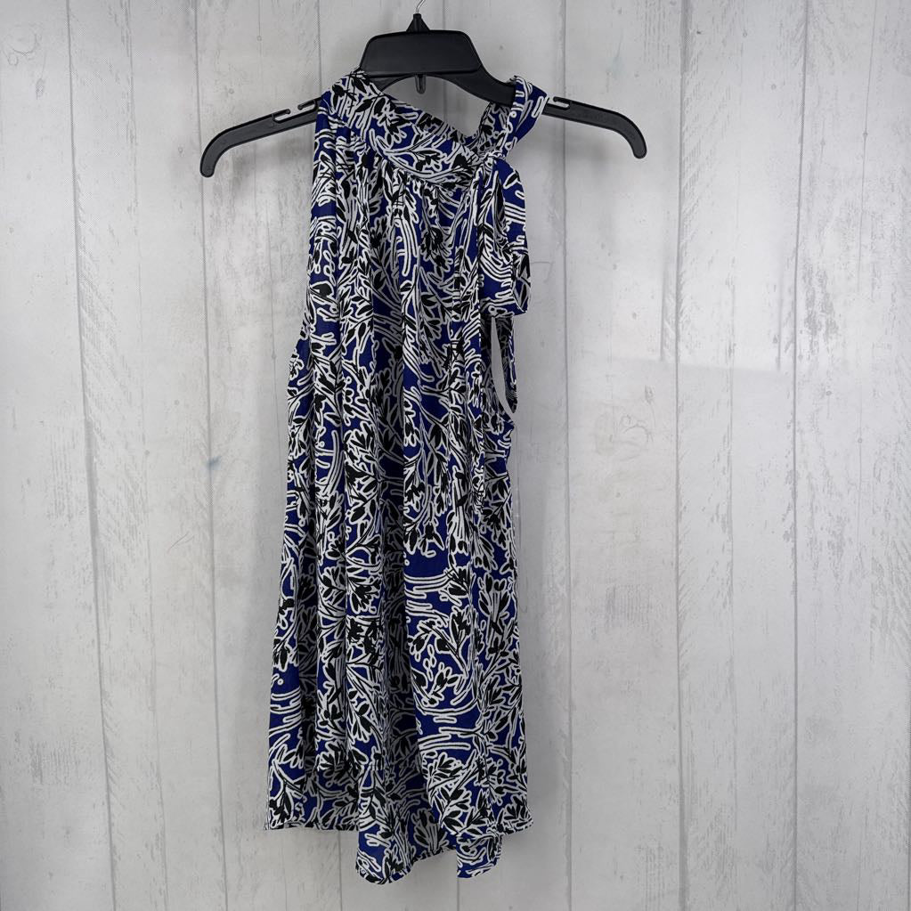 M flo print tied neck tank