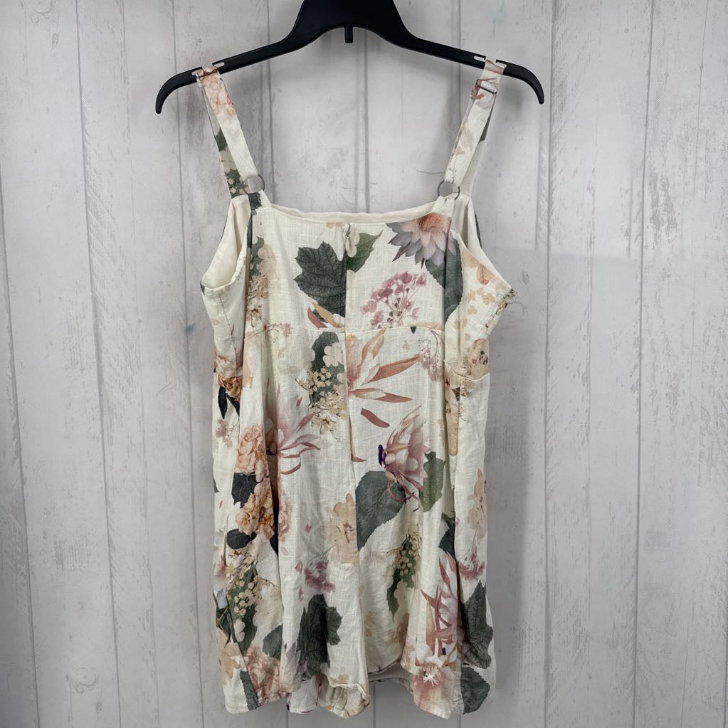 XL flo print slvls romper