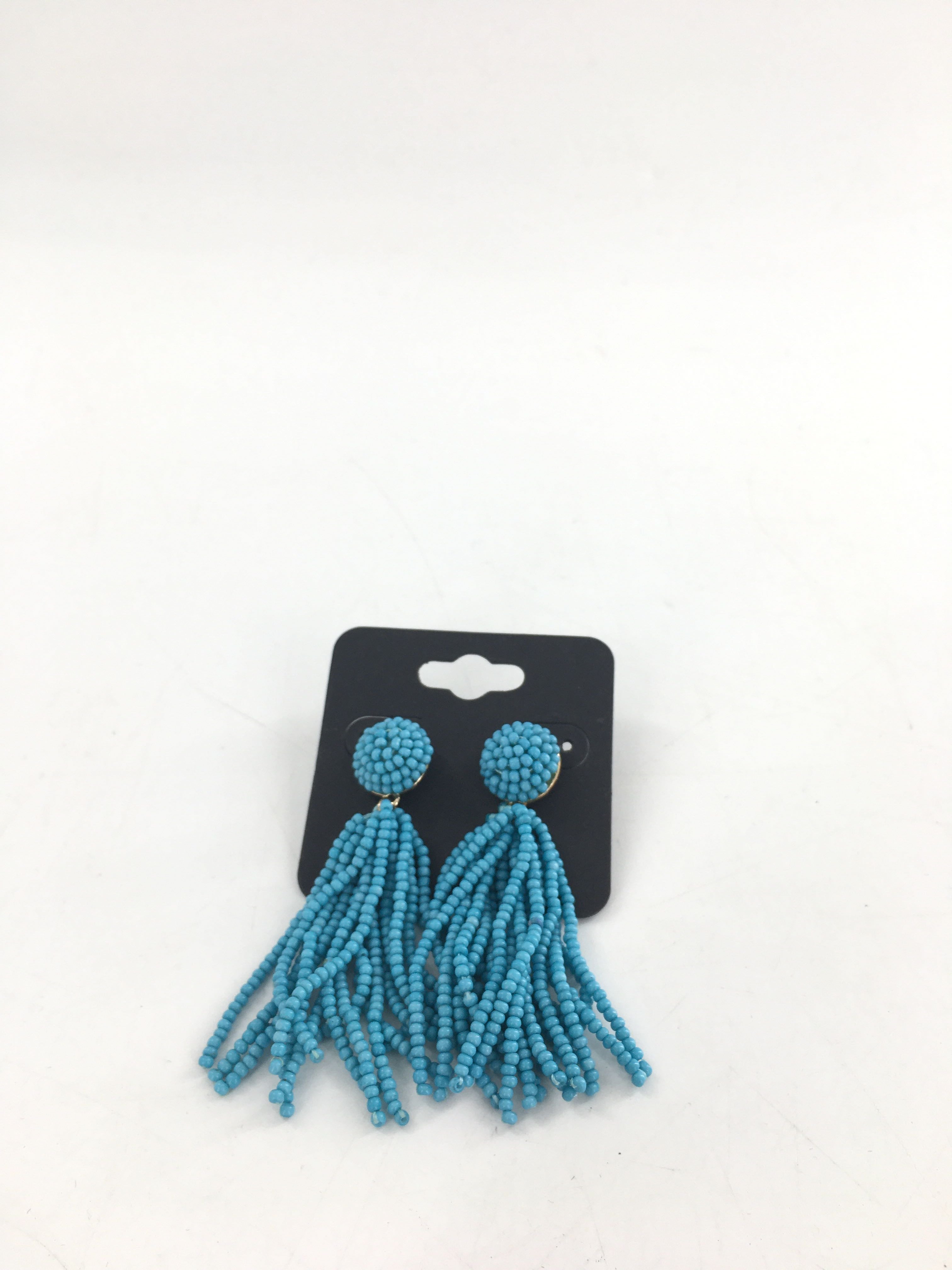 turq beaded tassel necklace