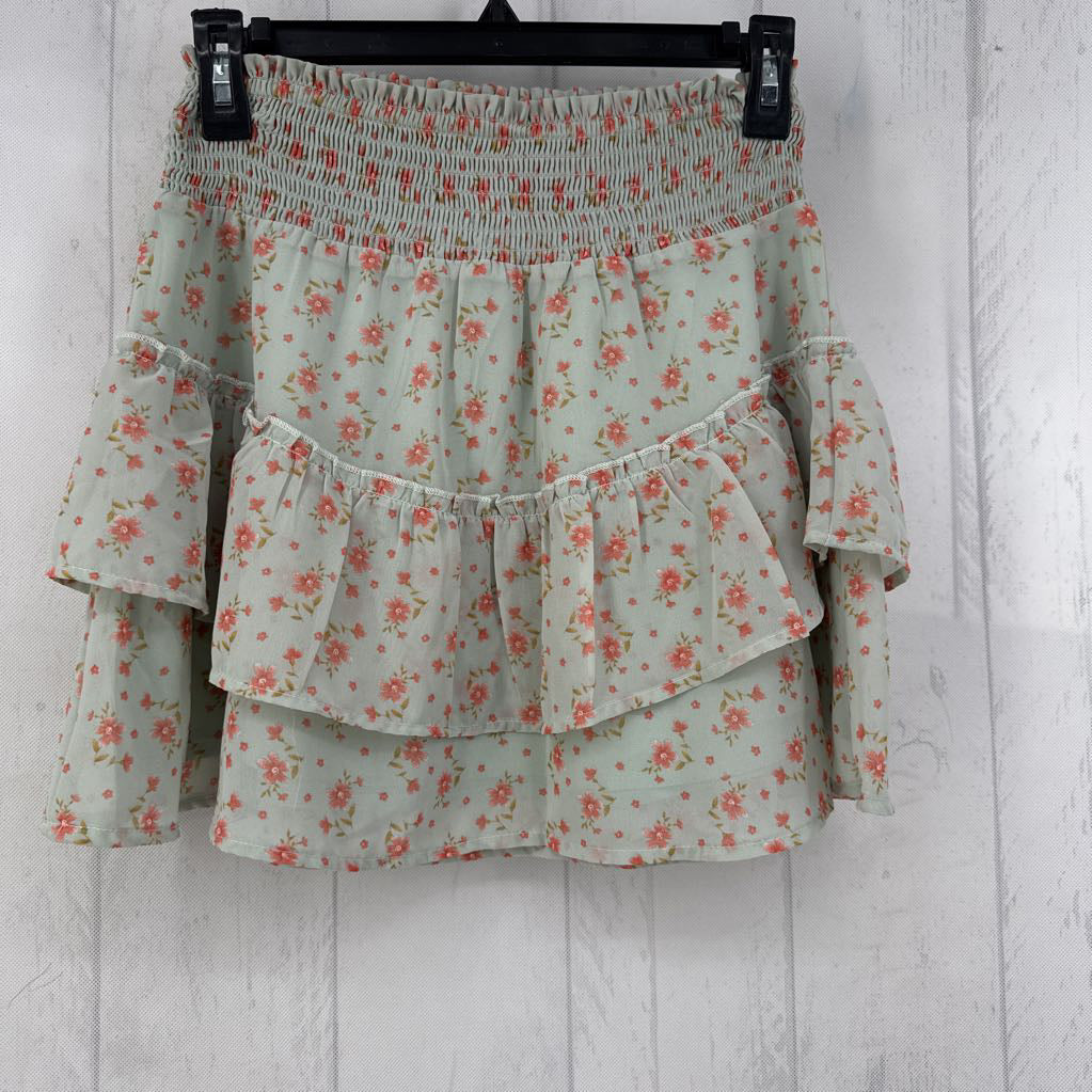 Smocked Waist Floral Skirt