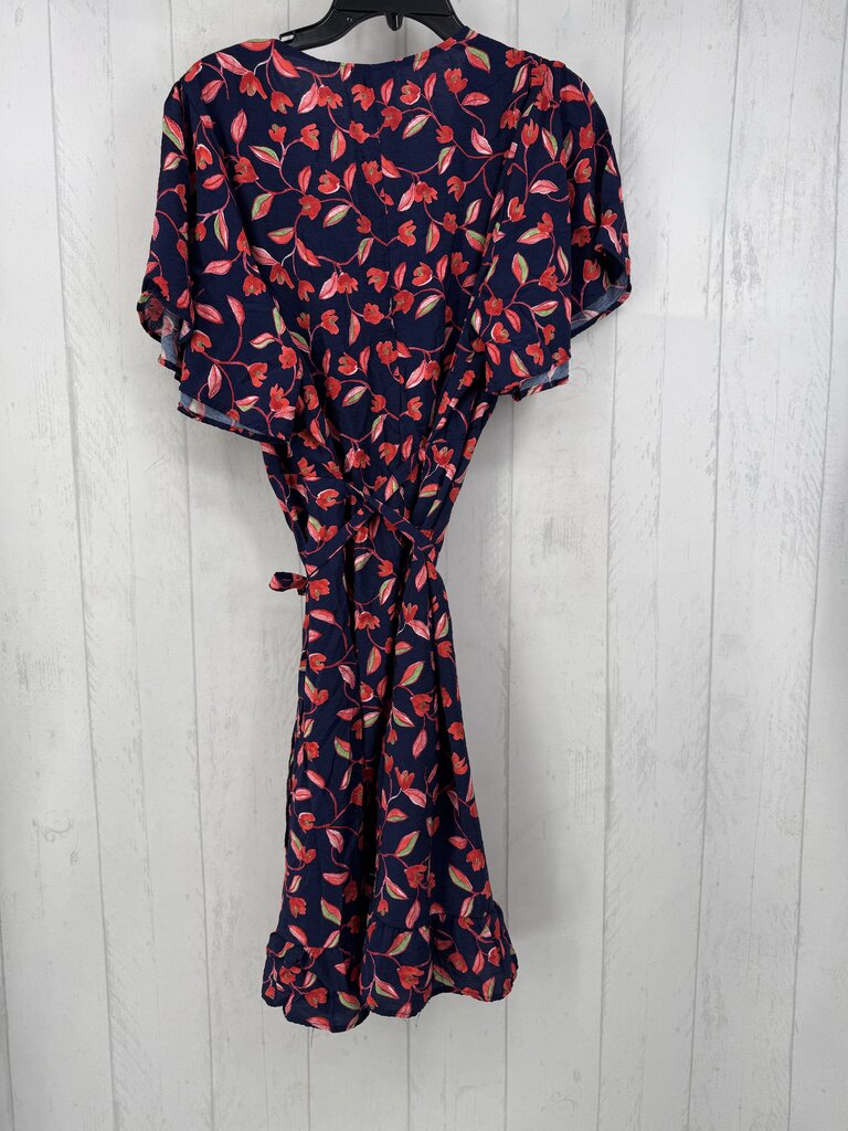 Floral V-Neck Belted s/s Dress