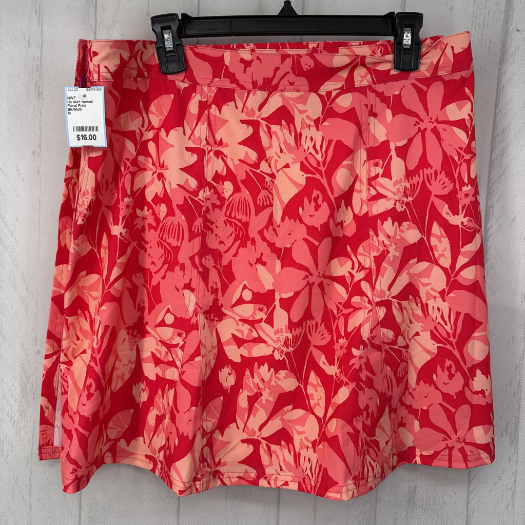Floral Print Adjustable Waist Skirt