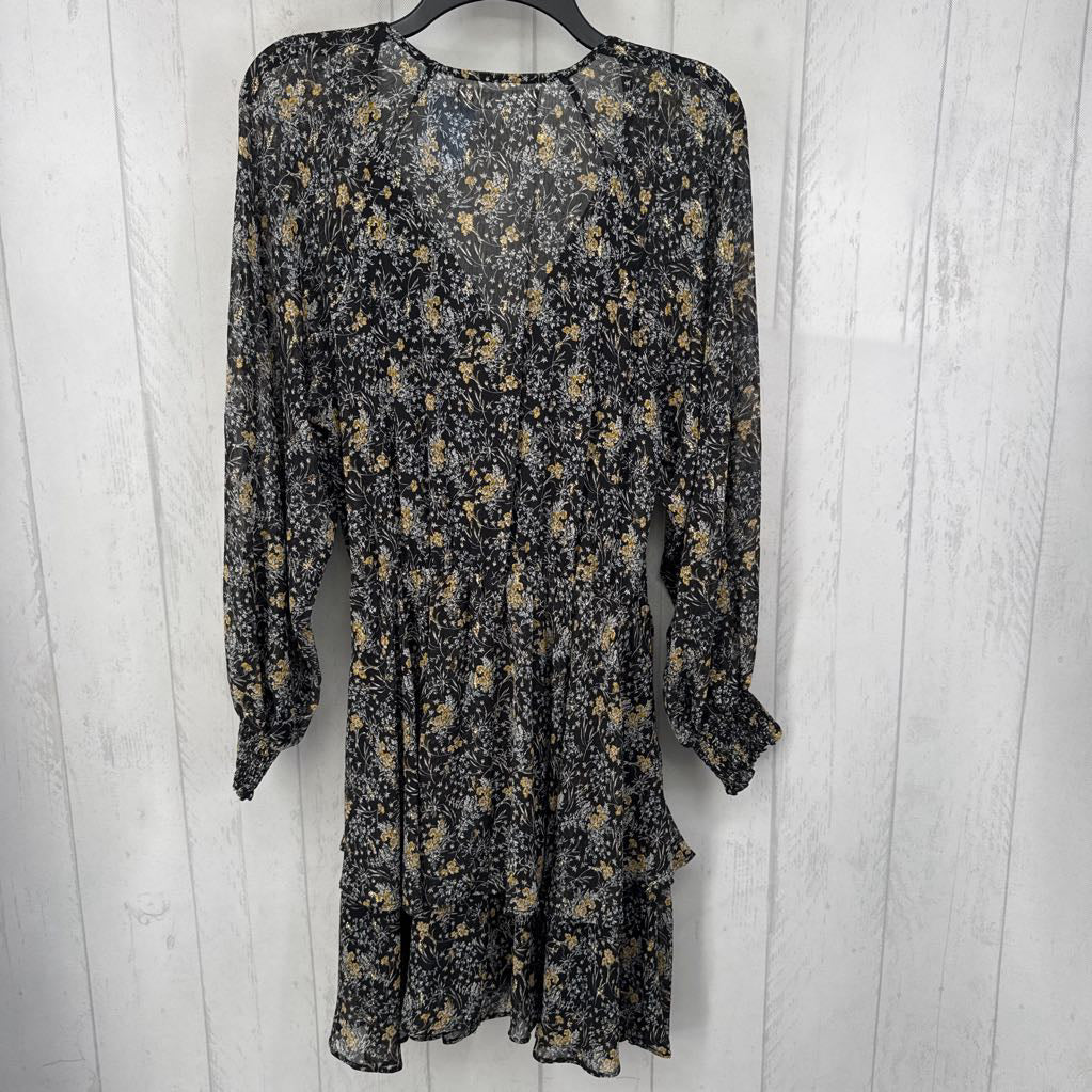 M flo print crossover l/s dress