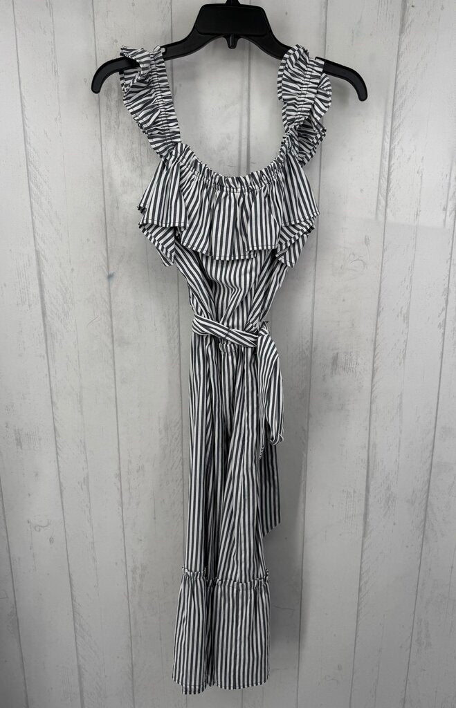L striped belted sundress