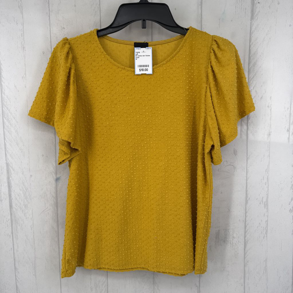 M swiss dot flutter slv top s/s