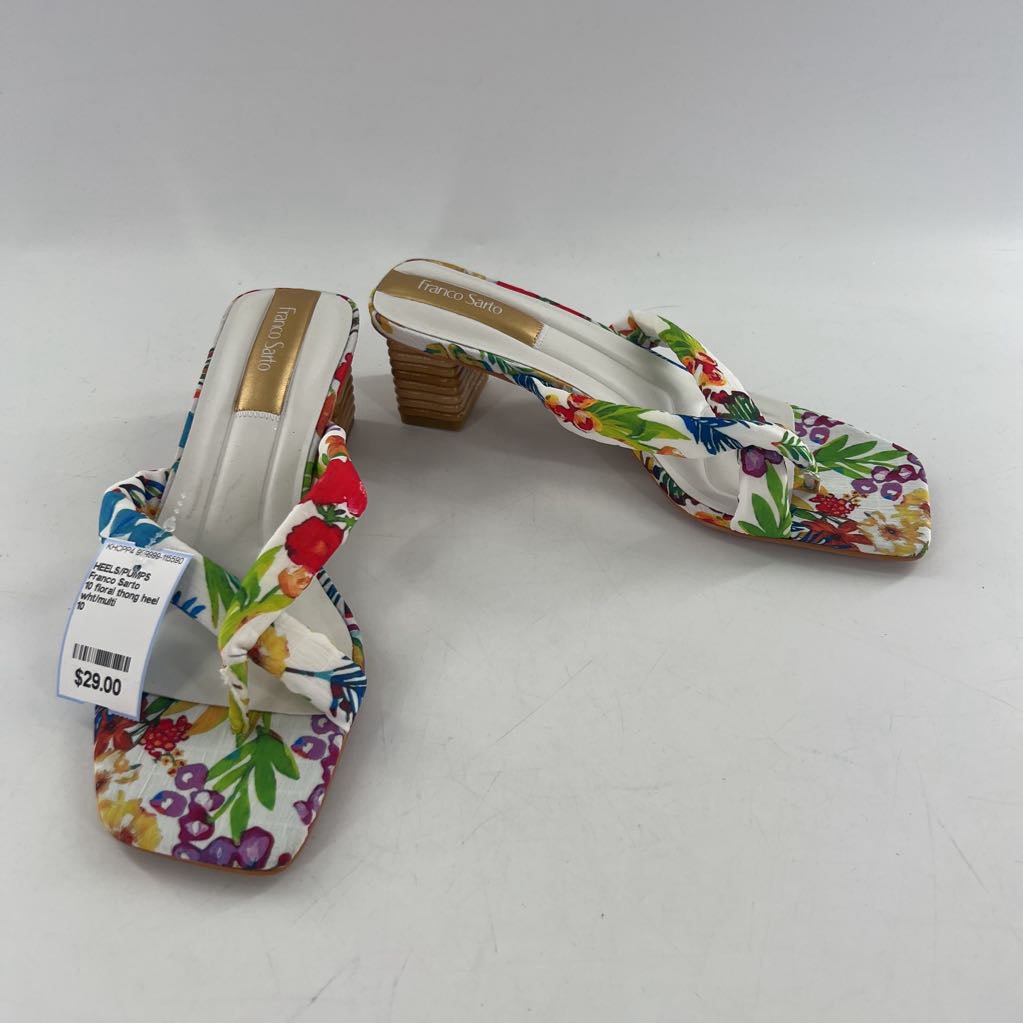 10 floral thong heel sandals