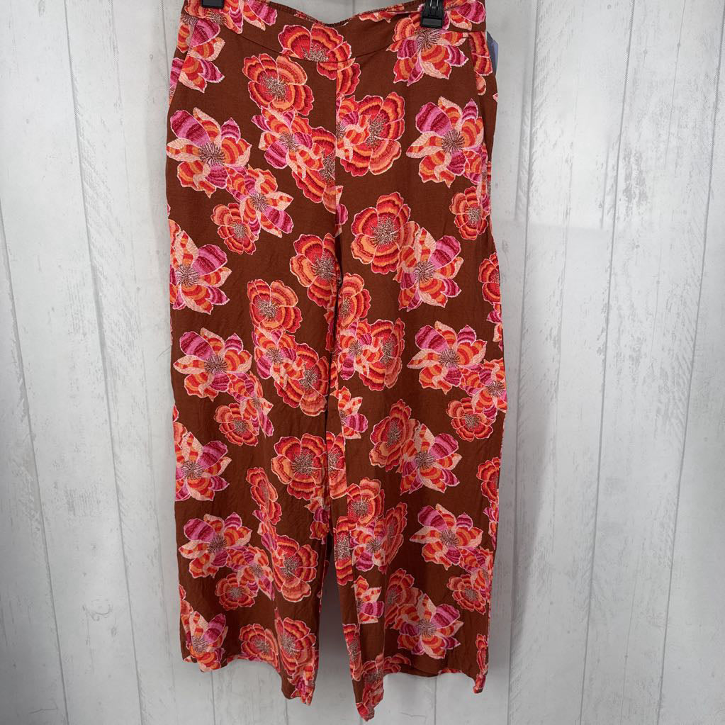 S pull-on flo print wide leg pant