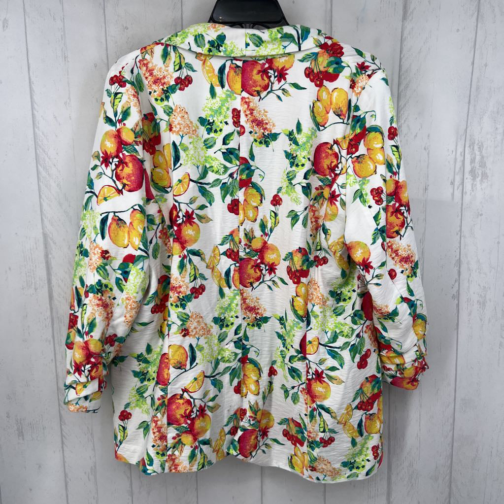 L citrus print 3/4 slv blazer