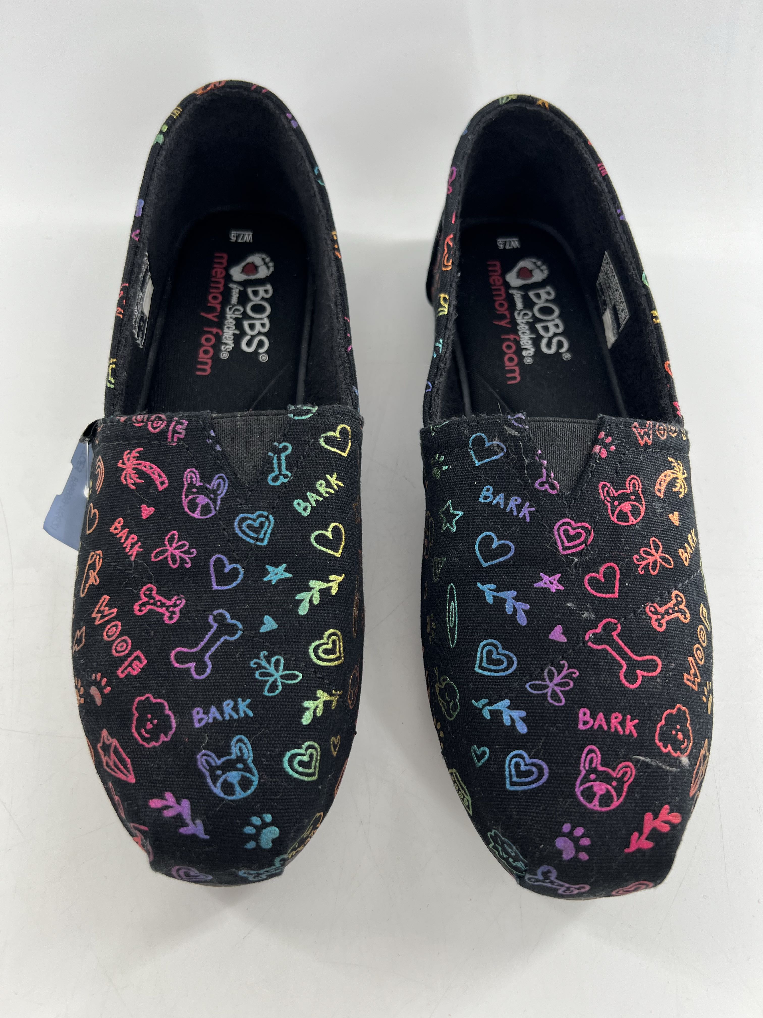 7.5 dog print loafers