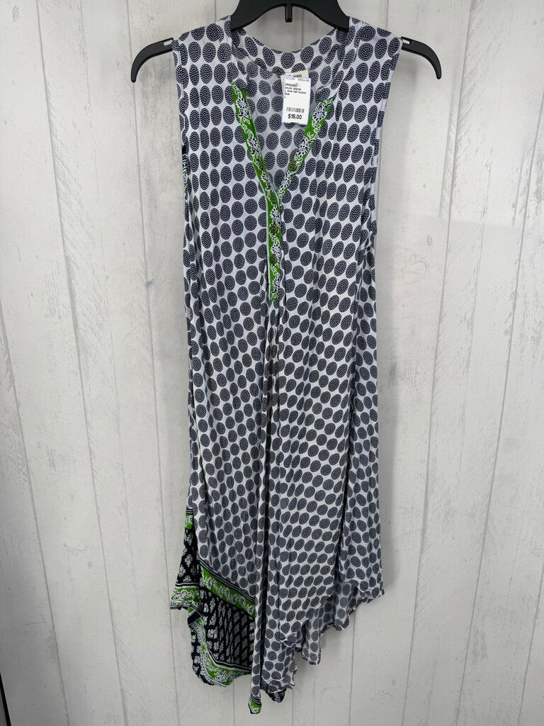 L slvls half button circle print dress