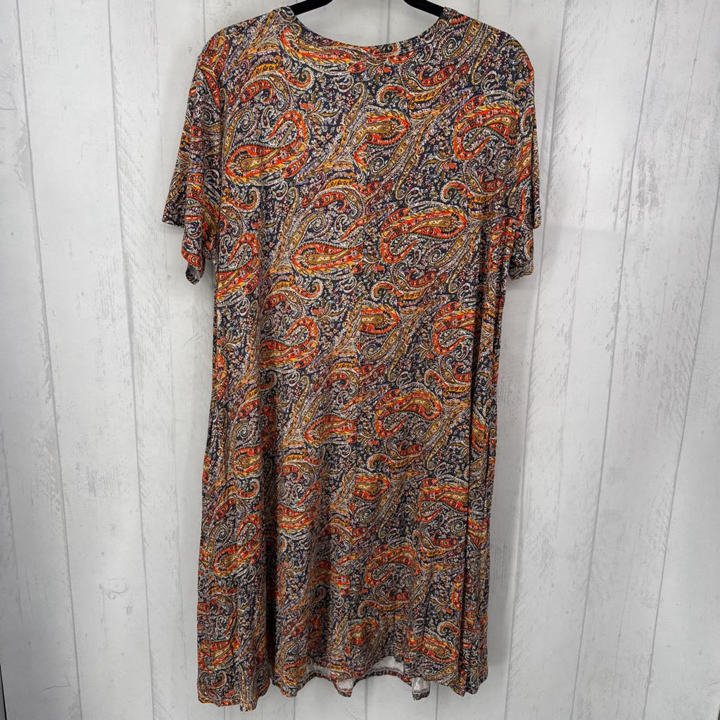 3xl s/s paisley dress