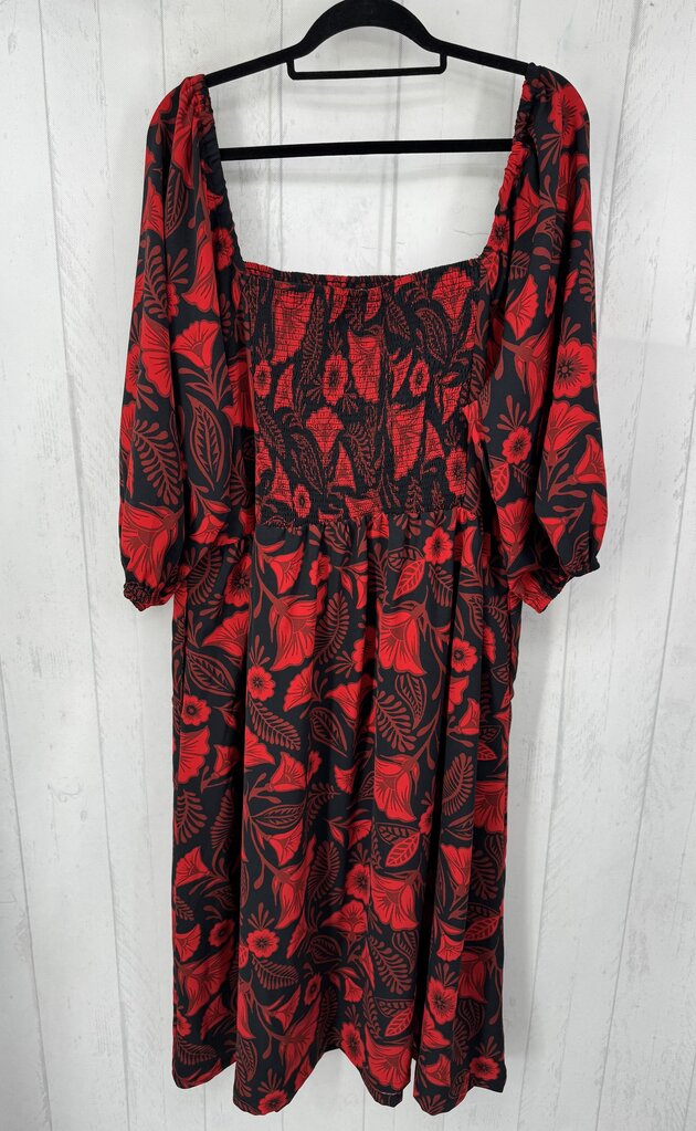 2x floral smocked maxi dress
