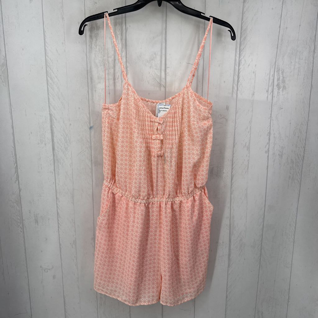 R54 14 pleated print short romper