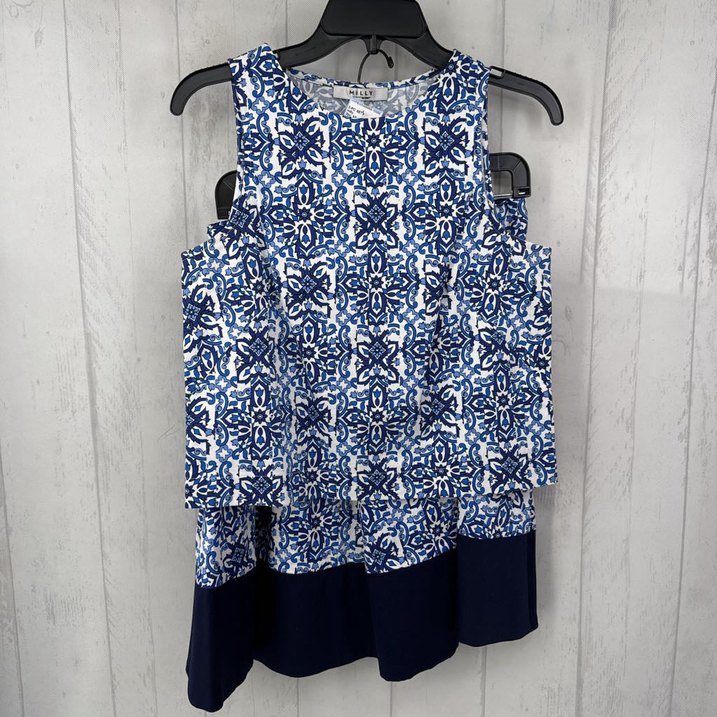 2pc XS/S slvls print tank & skirt set