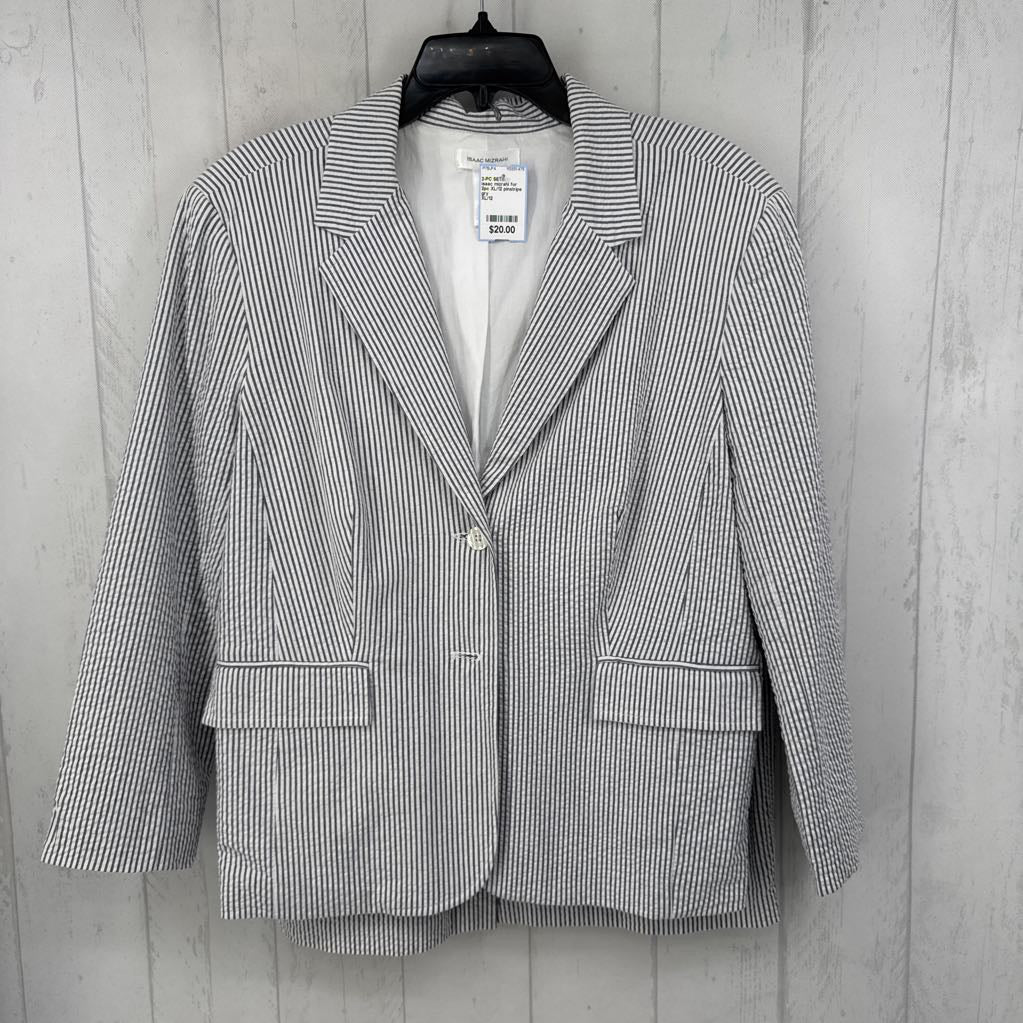 2pc XL/12 pinstripe button blazer w/ skirt