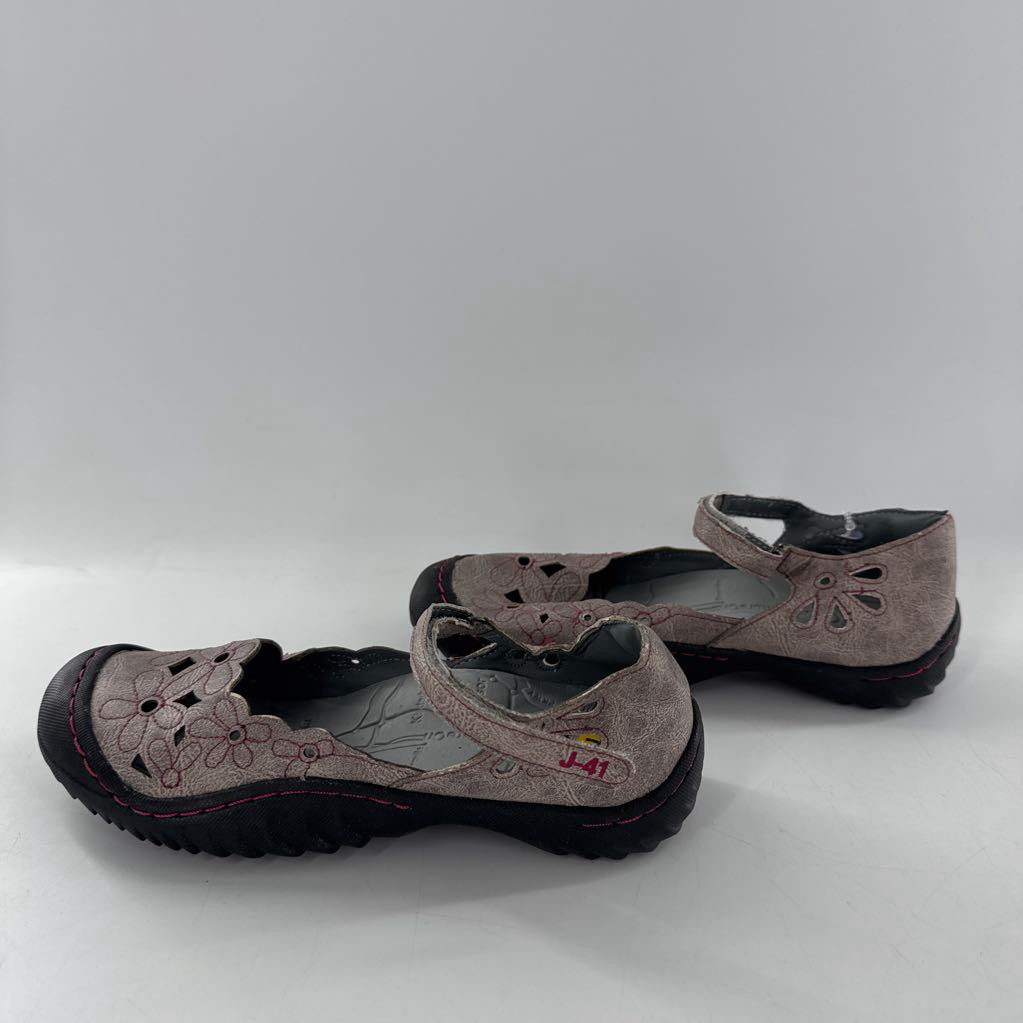 R89 7 leather floral velcro strap shoe