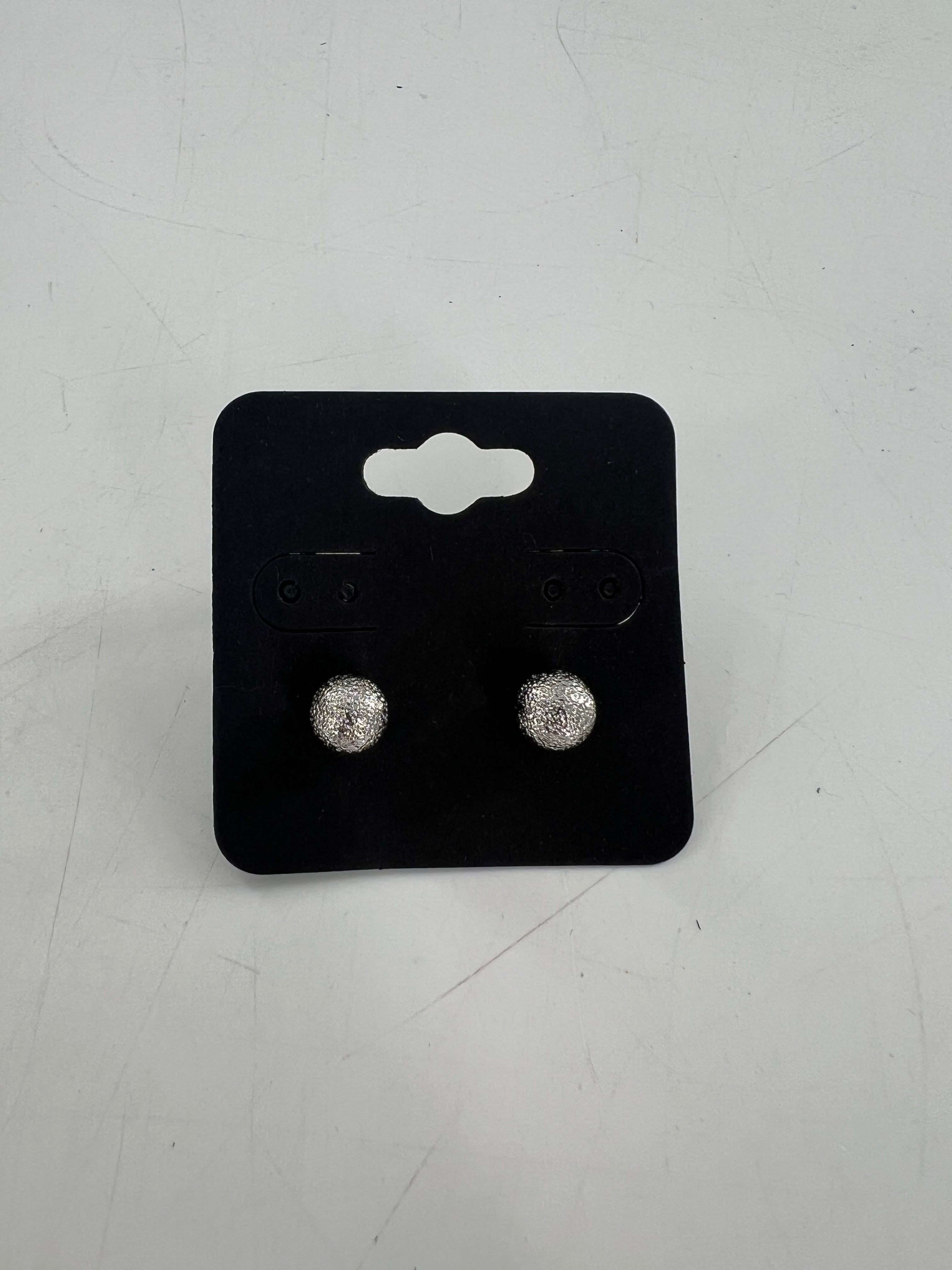 silver ball post earrings