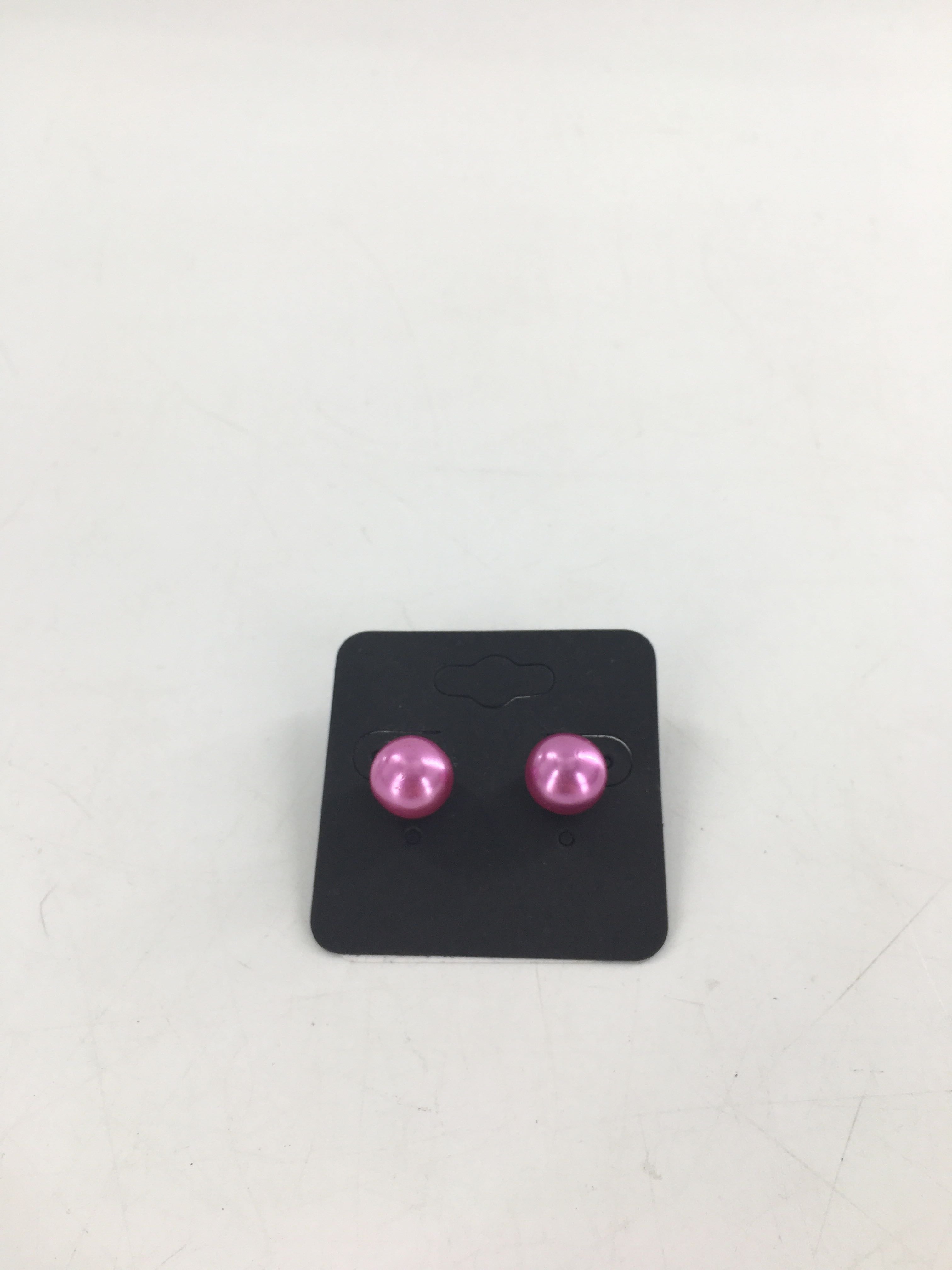 pearl post earrings-magenta