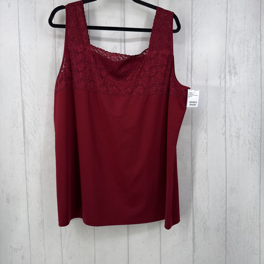 3X lace trim cami