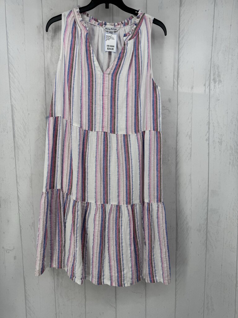 M striped v-neck slvls dress