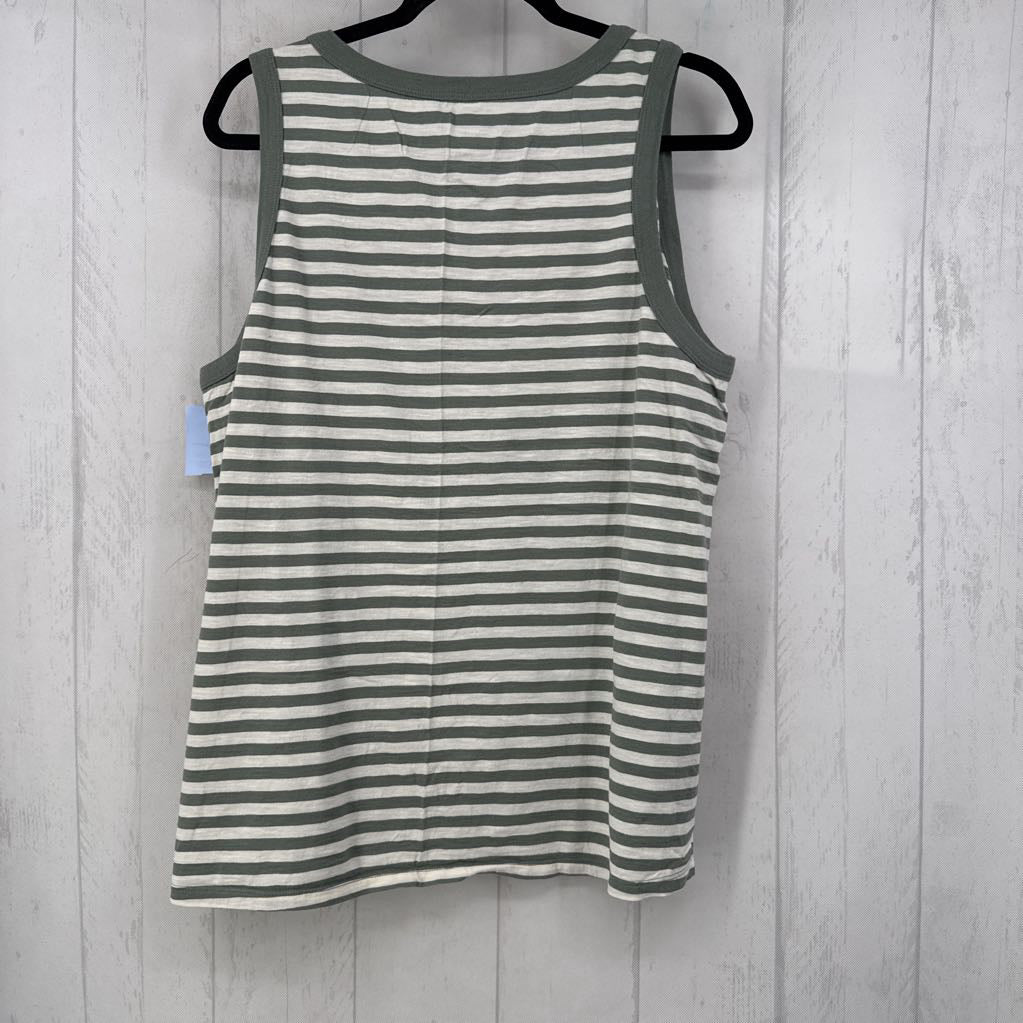 1X striped crewneck tank