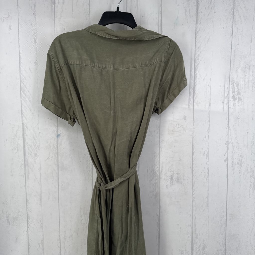 M button down belted s/s dress