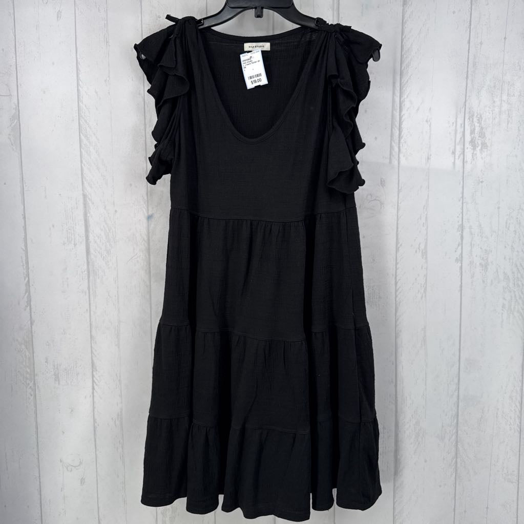 L v-neck flutter slv dress