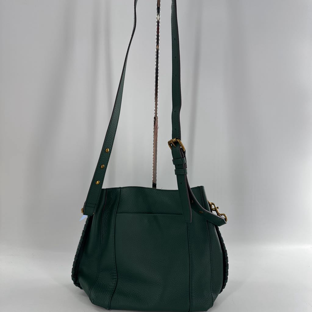 triple entry pebbled crossbody