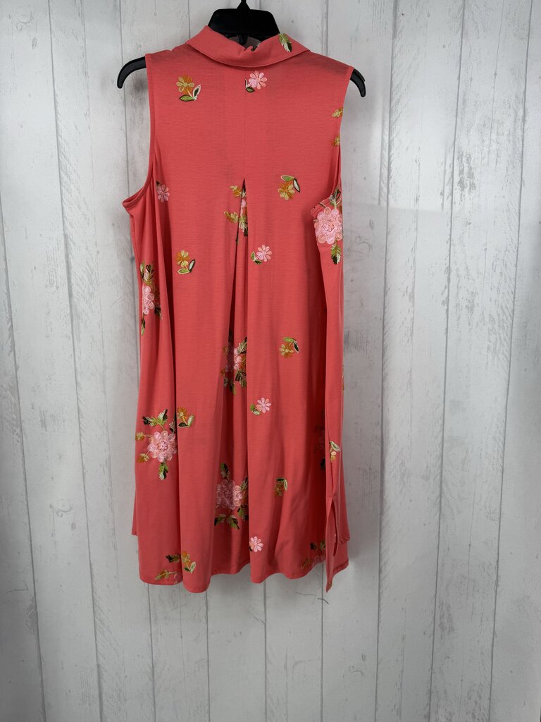 M flo embroidered button down slvls dress