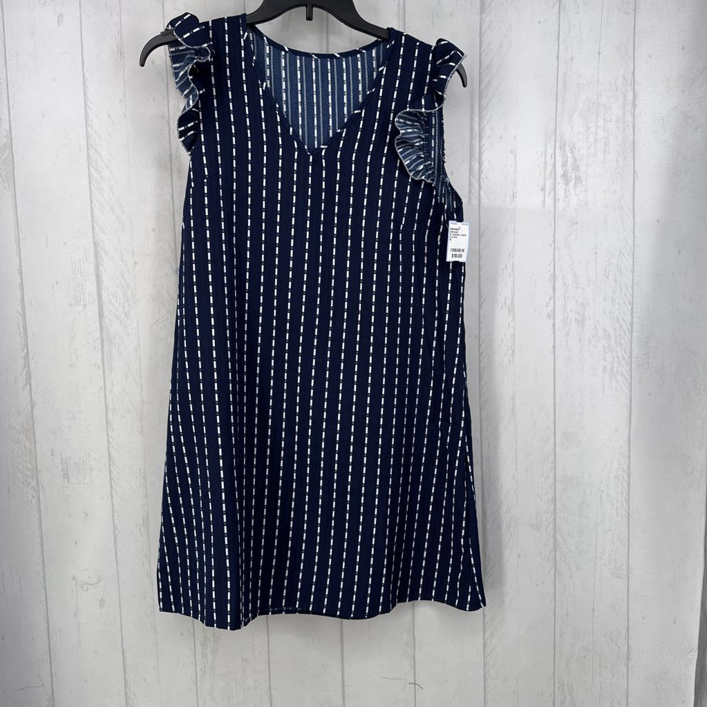 XL printed v-neck flutter slv dress