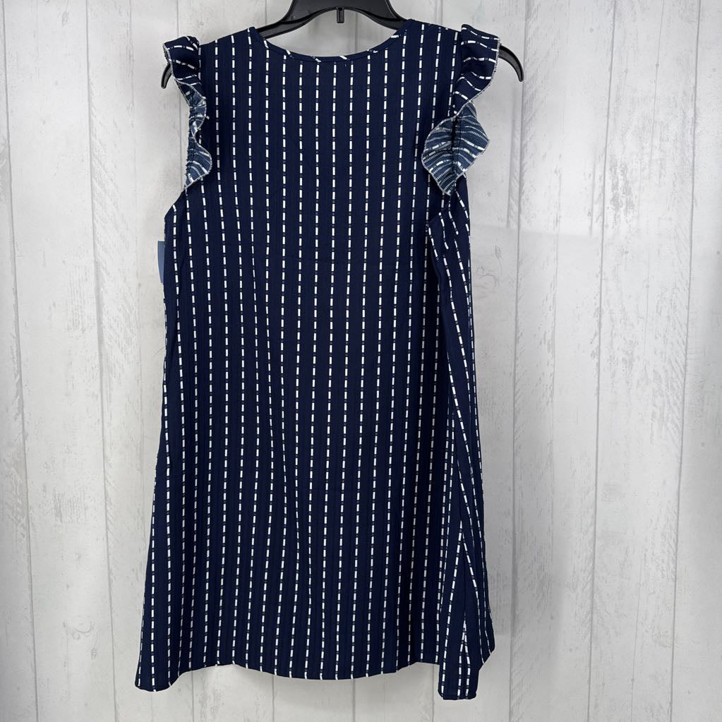 XL printed v-neck flutter slv dress