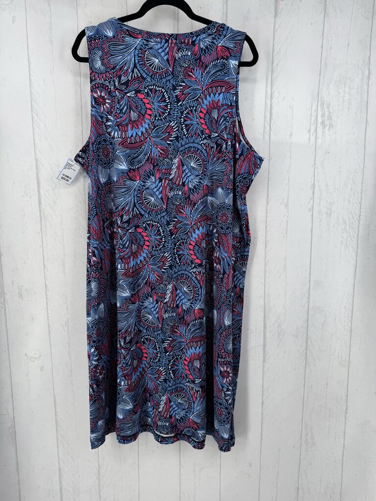 2X flo print slvls dress