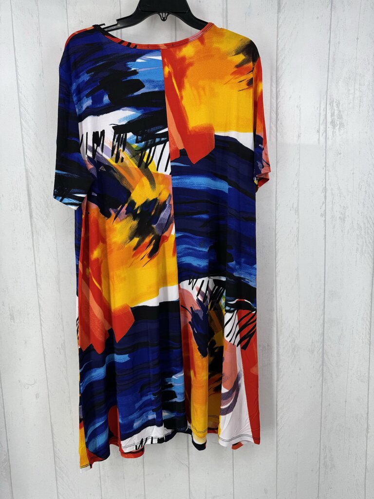 1X abstract print s/s dress