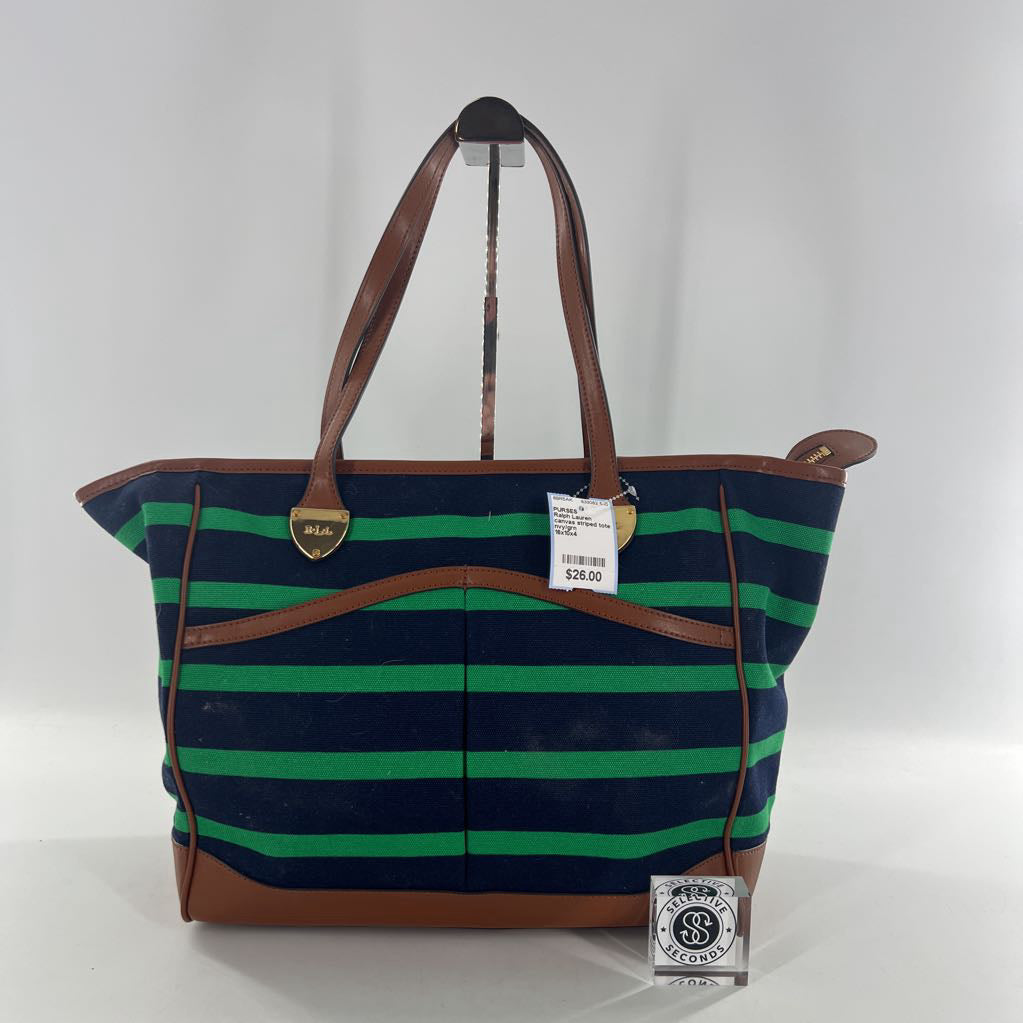 canvas striped tote bag
