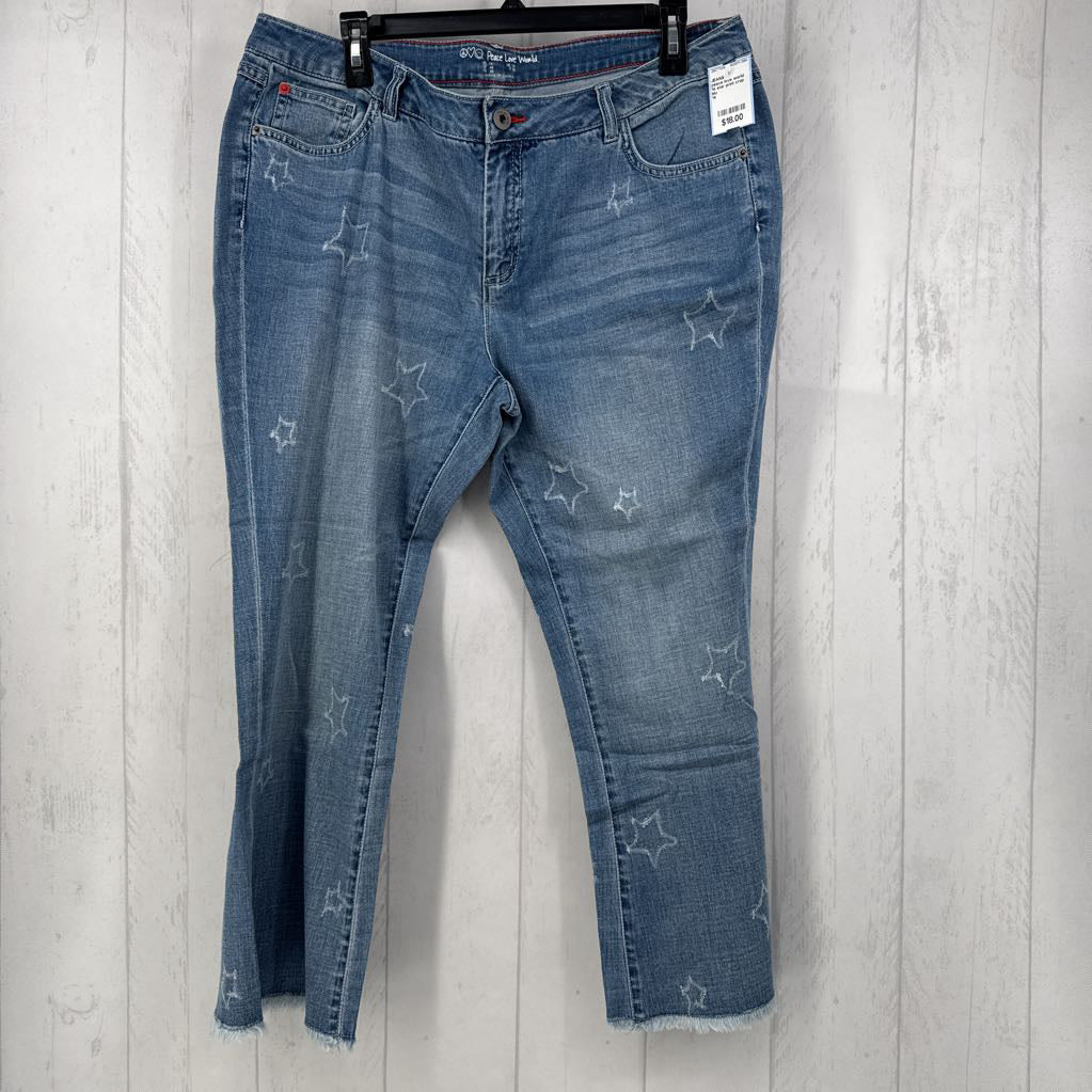 14 star print crop jean