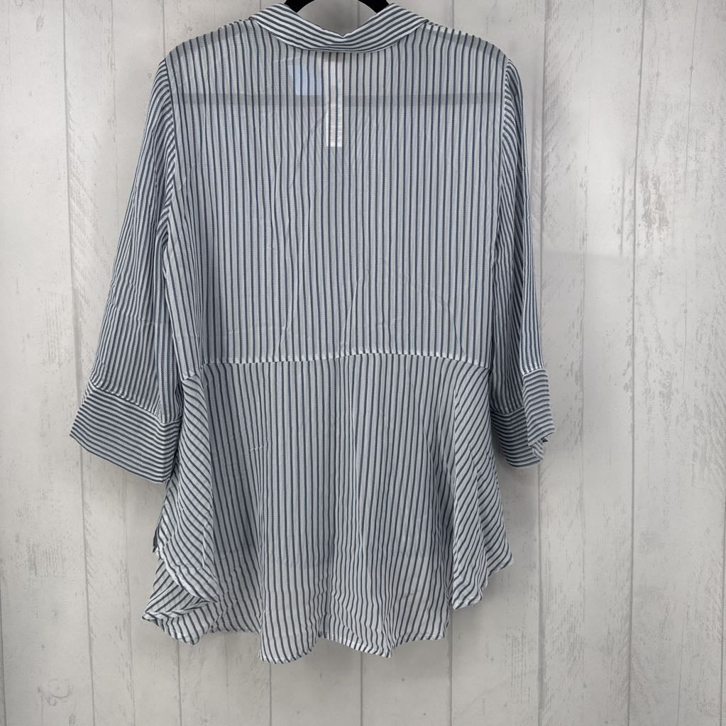 R89 L striped button down l/s top