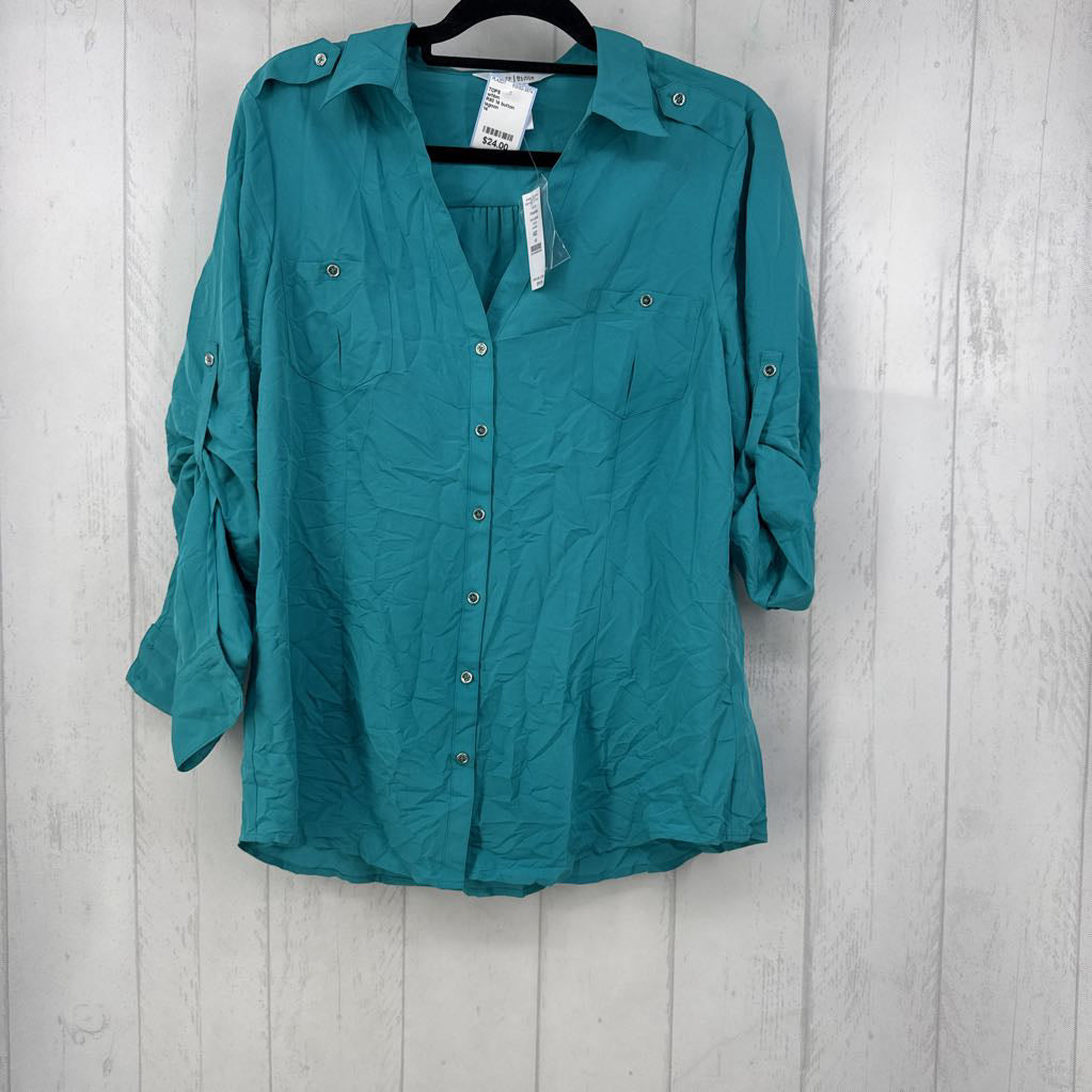 R60 14 button down tab slv top